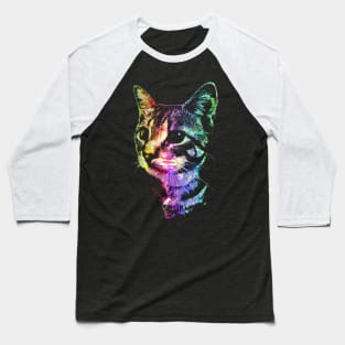 Rainbow Skull Kitty Baseball T-Shirt